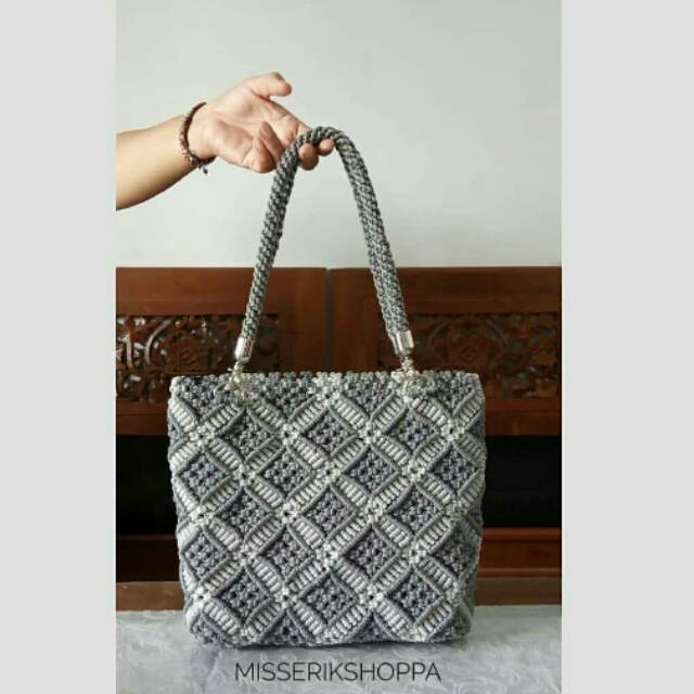 READY TAS RAJUT TALI KUR MOTIF CANTIK