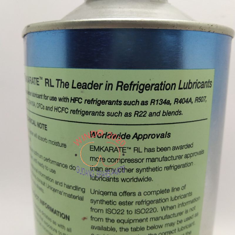 OIL | OLI KOMPRESSOR EMKARATE BERUANG 1LITER KALENG | OLI MKARATE COMPRESSOR / COMPRESOR RL68 / RL 68 H / RL 68H 1 LITER AC / KULKAS