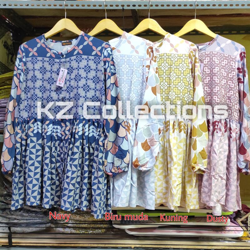 pakaian one set tunik setelan motif