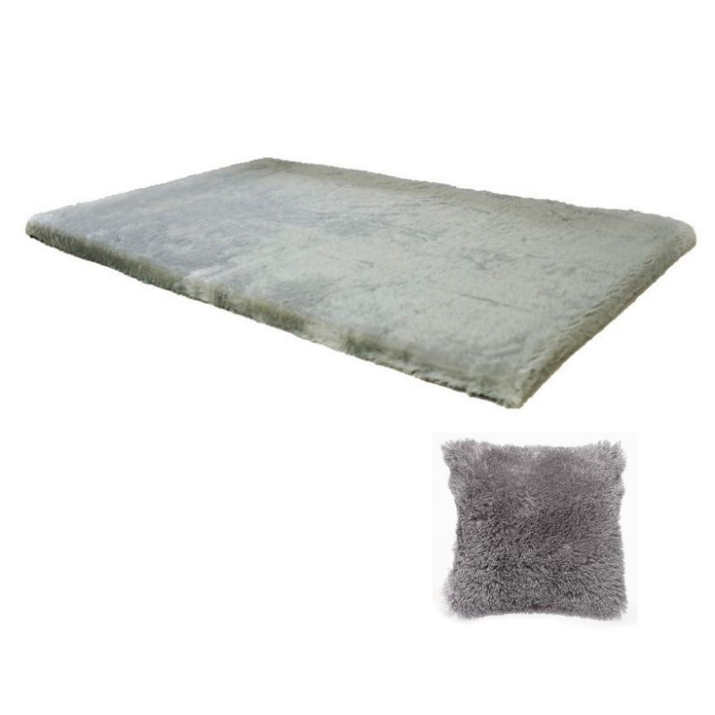 karpet bulu abu/grey free bantal bulu