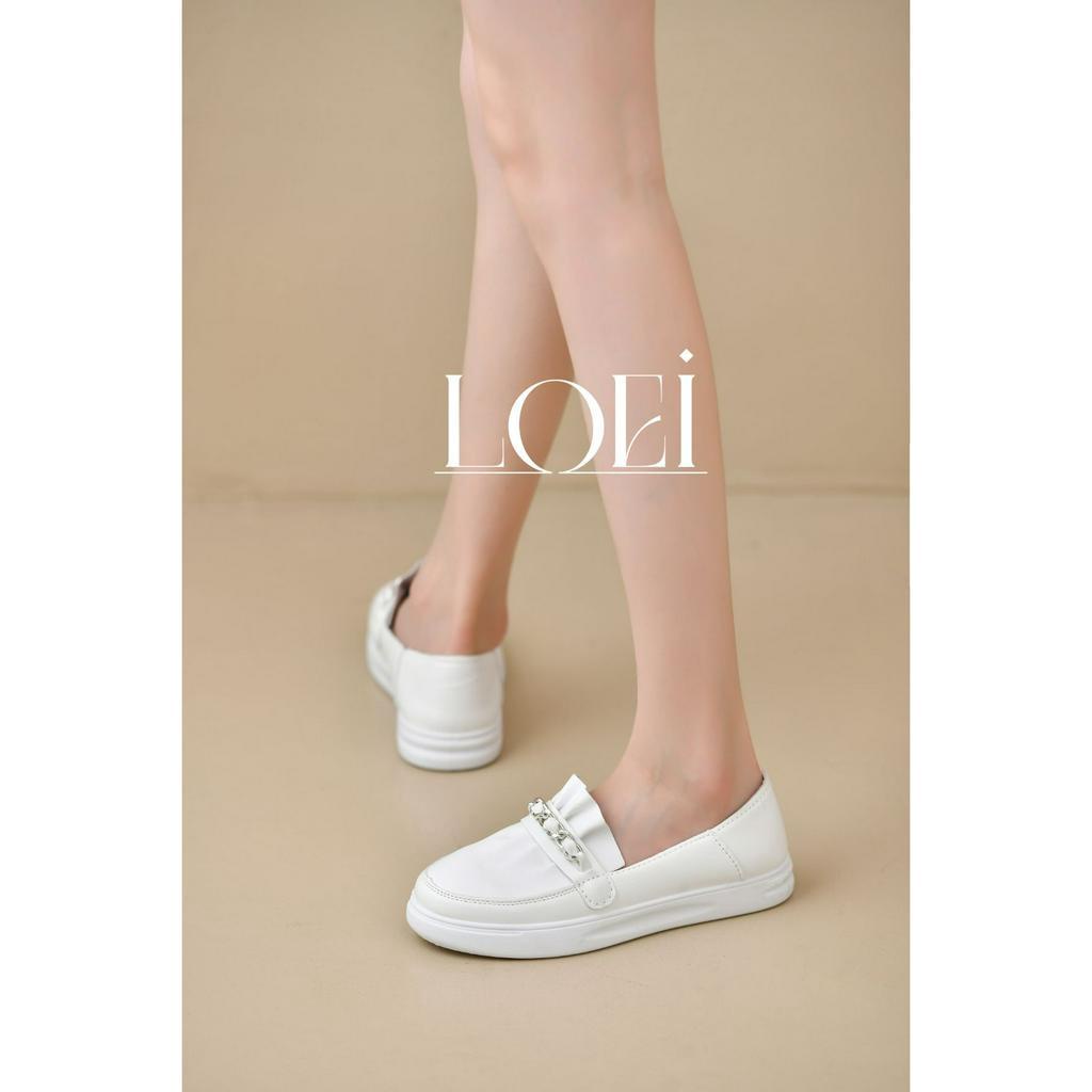 Sepatu Sneakers Putih Slip On Shoes Wanita Kasual Import 21011 Ootd Kekinian Fashion Korean Style