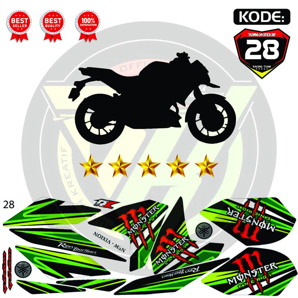 VIXION NEW 2013 LIGH (Vixion New 2013-2016 NVL) STRIPING VARIASI YAMAHA RK-D