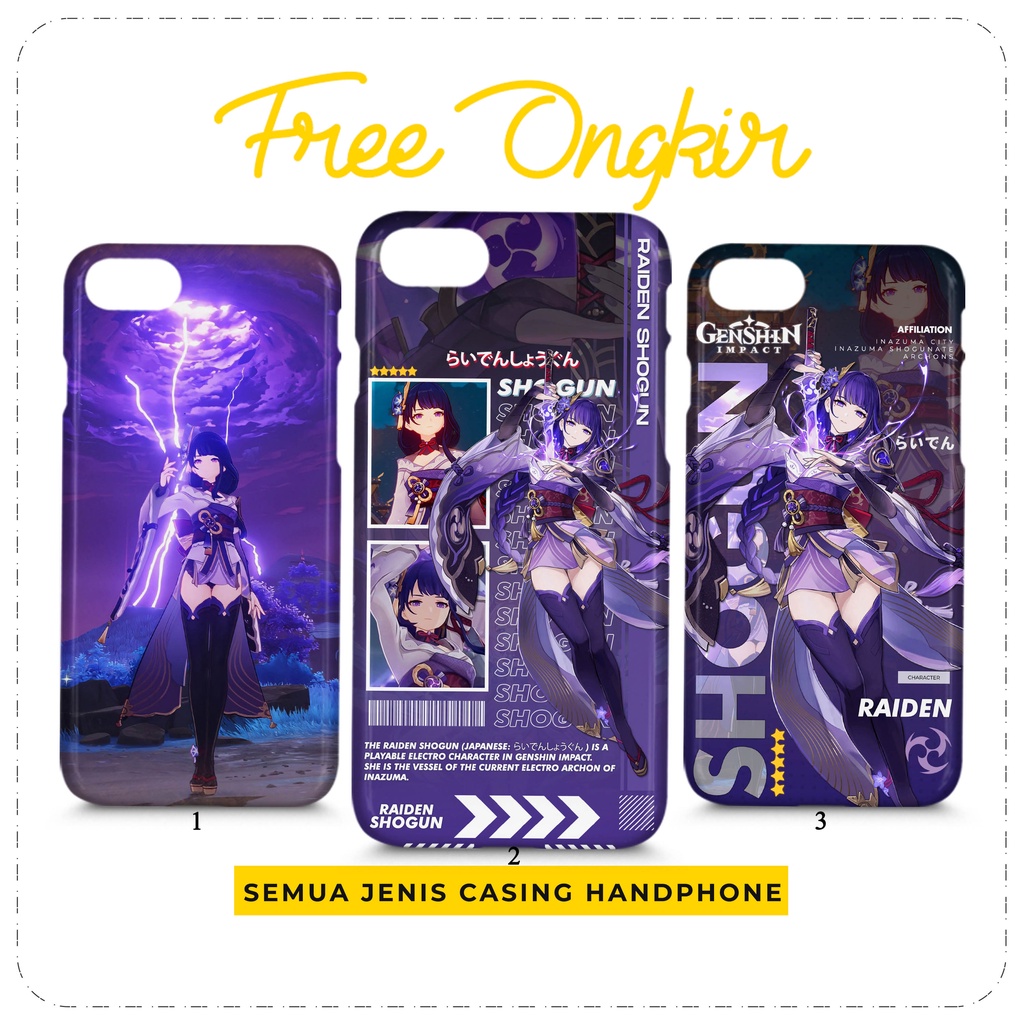 Phone Case Genshin Impact Raiden Shogun Custom Casing HP All Type