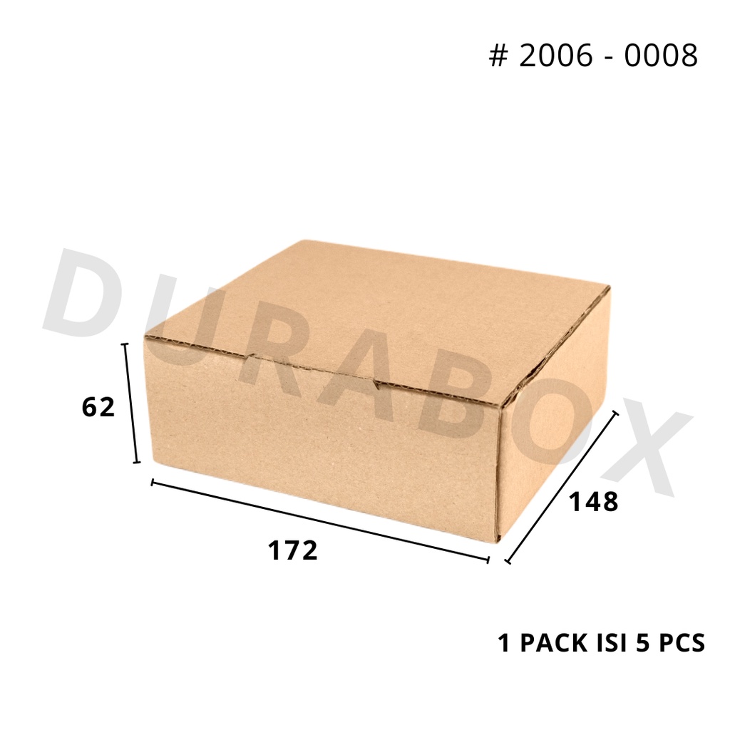 

17.8 x 14.8 x 6.2 cm MAILER | KARDUS / KARTON BOX CORRUGATED - KEMASAN / PACKAGING / PACKING MAKANAN | #2006-0008