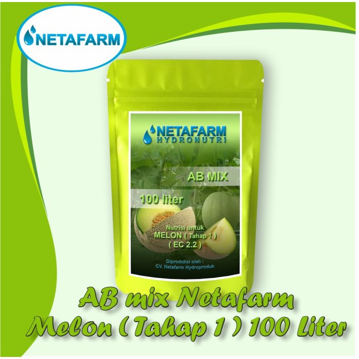 Pupuk Nutrisi Hidroponik AB Mix NETAFARM - MELON tahap 1 100 Liter