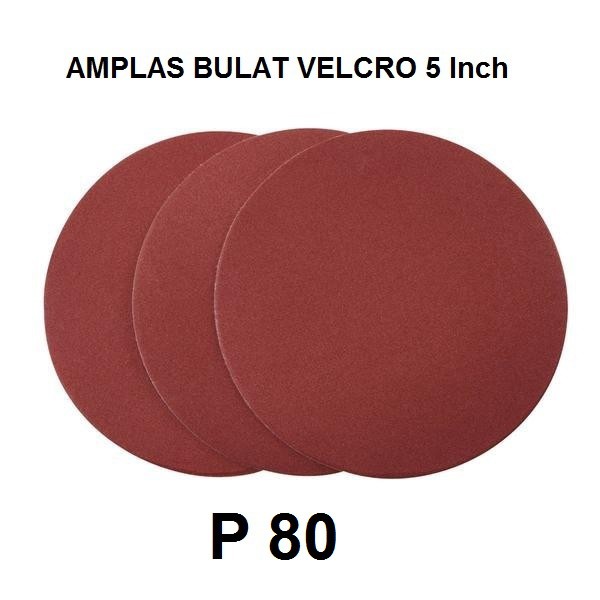 Amplas Bulat Velcro 5 Inch - Sanding Disc 125 mm Grit P80