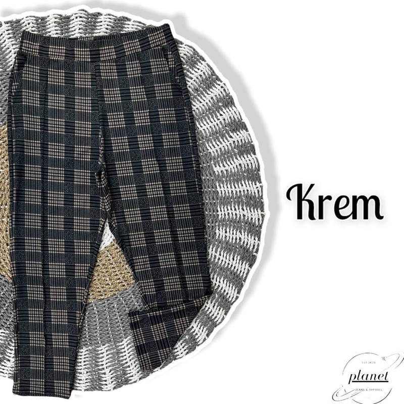 CELANA WANITA CELANA KOTAK KOTAK JUMBO BIG SIZE WANITA CELANA PANJANG BAGGY PANTS BAWAH PENSIL KEKINIAN BAHAN MELAR PINGGANG KARET