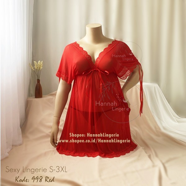 Hannah Lingerie Original - Baju Tidur Seksi Bigsize Premium Halus Transparan //998