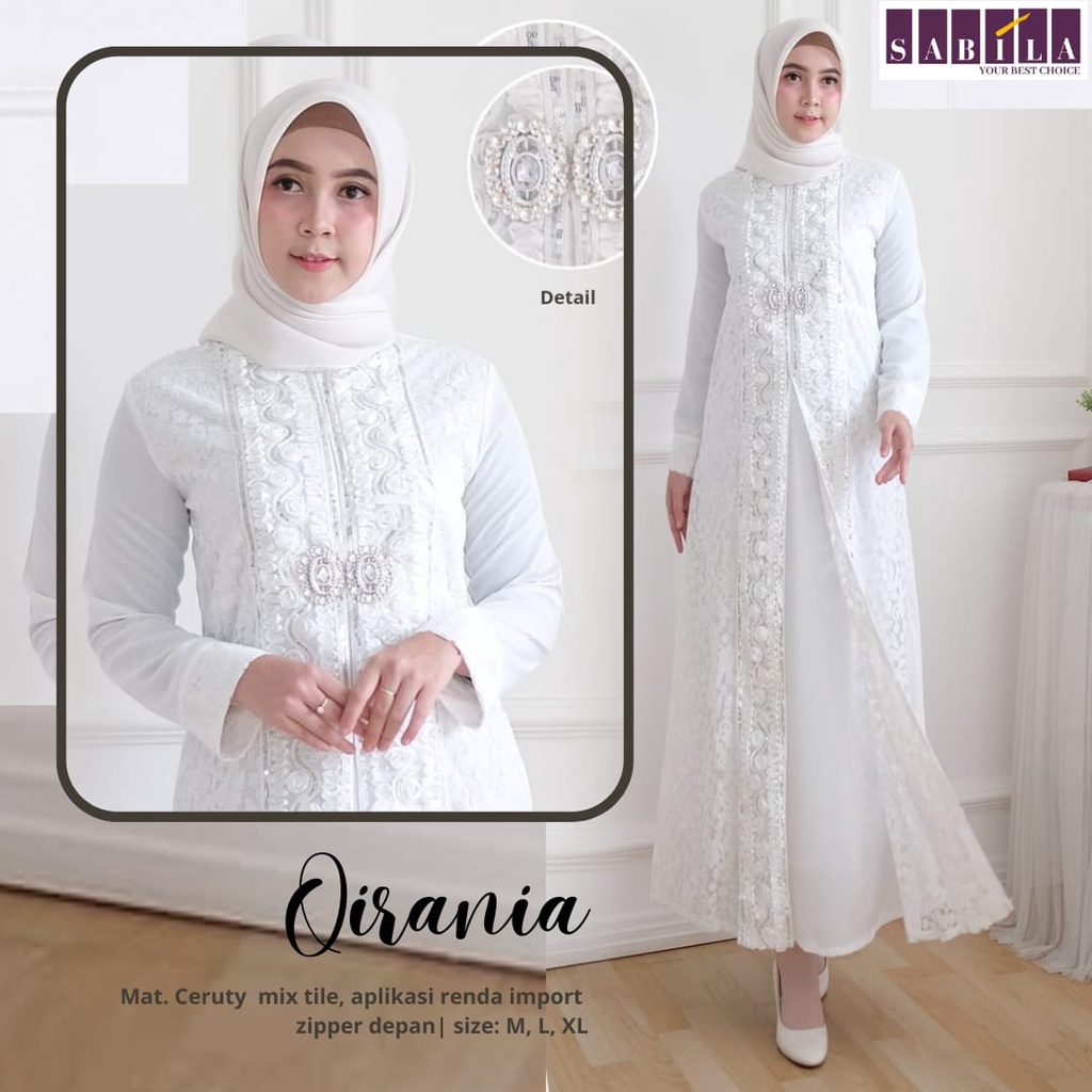 Jual DRESS PUTIH BRUKLAT QIRANIA BUSUI ZIPER DEPAN RISMA DRESS PUTIH ...