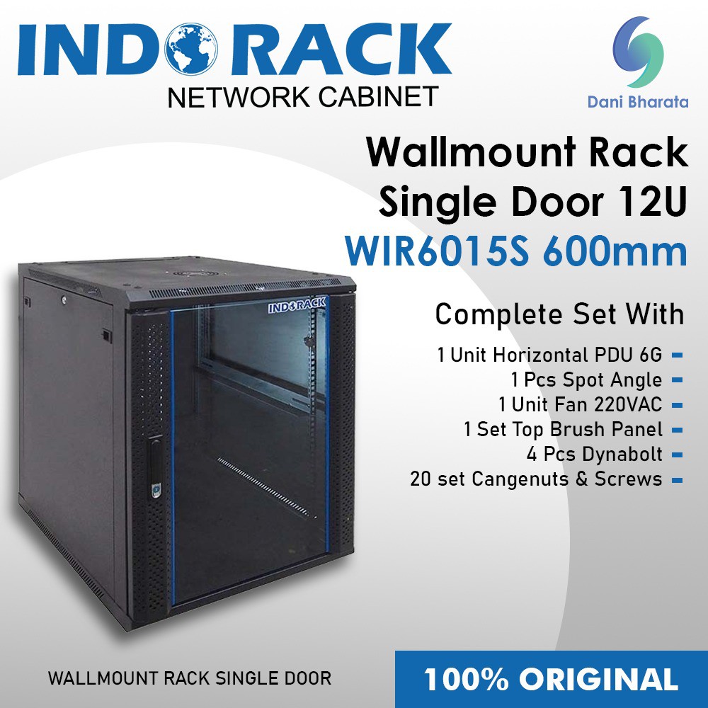 Wallmount Rack Single Door 15U WIR6015S 600mm