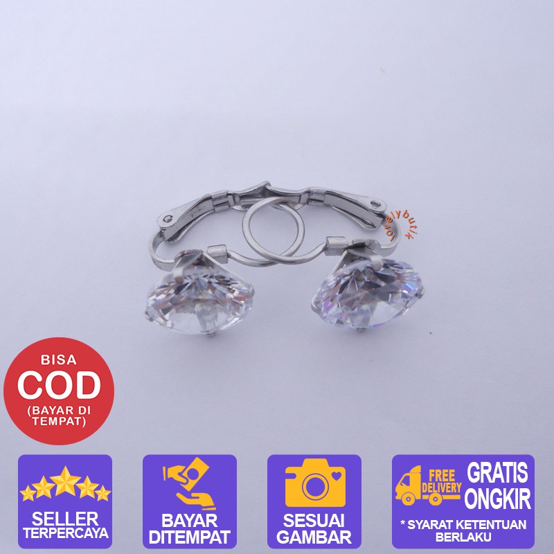 Lovelybutik - Anting Titanium Anti Karat Angel Anting Titanium Wanita  Ukuran Mata 1 cm  [Silver]