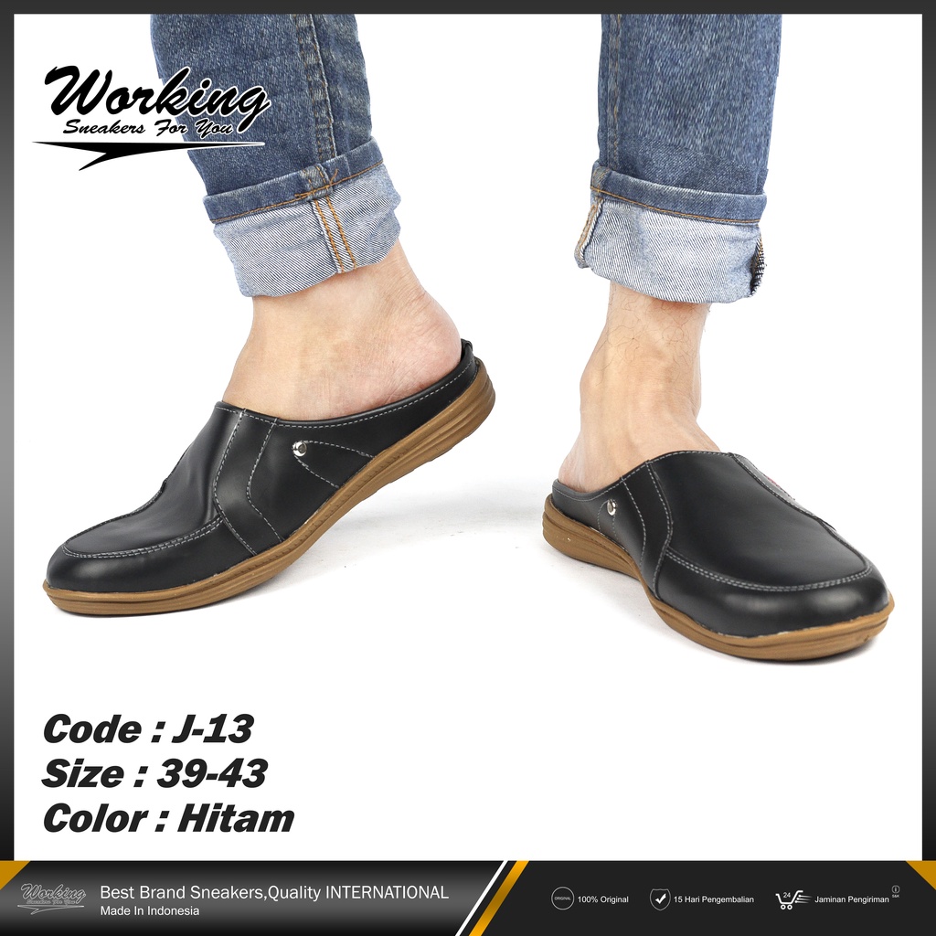 Working Sneskers For You Sepatu Slip On Pria Kulit J-13