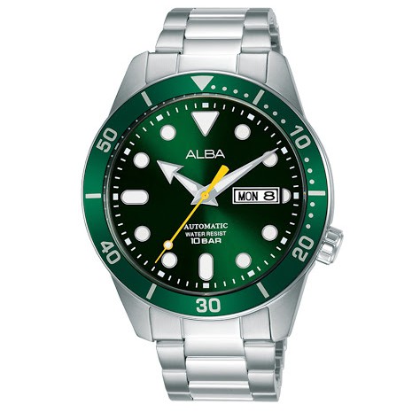 Jam Tangan Pria Alba AL4165X1 Silver Green Original