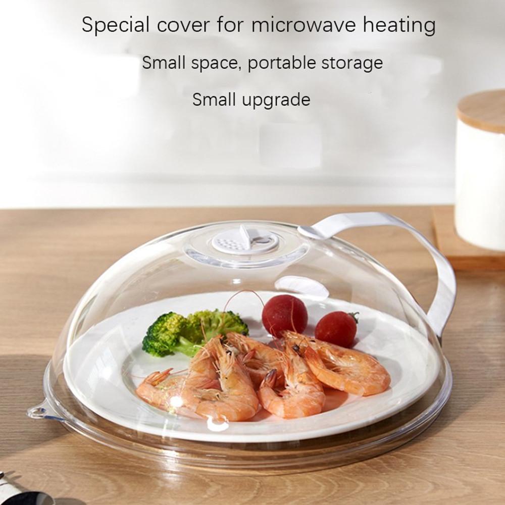 Top Microwave Food Cover Removable Handle Masak Tutup Dapur Anti Puter Plastik