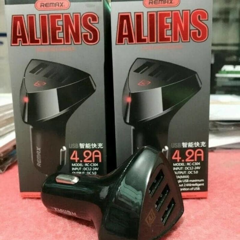 Car Charger Aliens Remax Charging HP Mobil 3 Port USB
