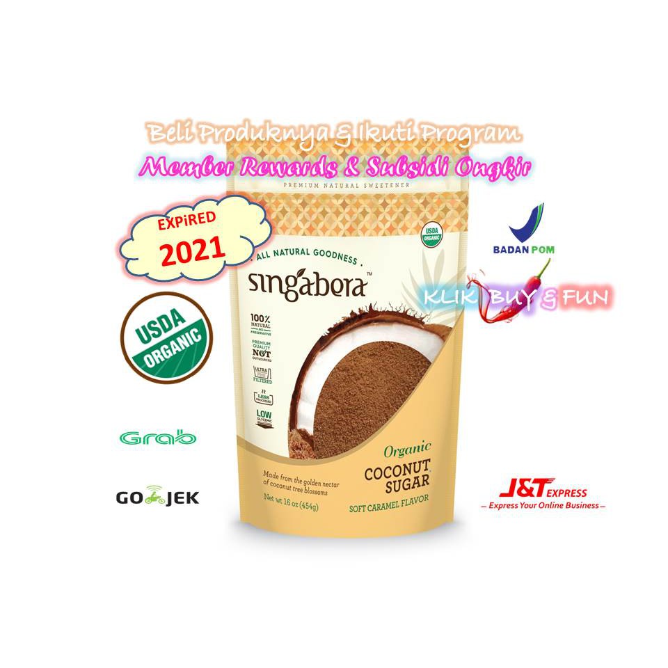 

Singabera Organic Coconut Sugar 454 gram Gula Kelapa Organik 454 gram