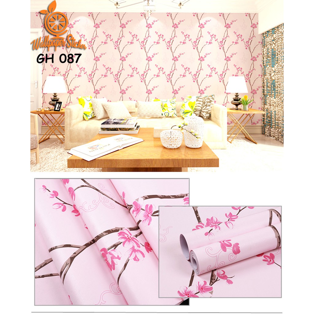 Stiker Dinding Aesthetic Wallpaper Stiker 3D Wallpaper Dinding Kamar Tidur 45Cm X 10M Wallpaper Dinding Ruang Tamu Elegan-GH087