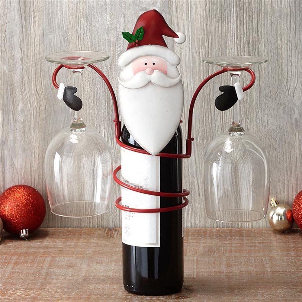 Solighter Tempat Gelas Wine Dapur Rumah Snowman Meja Rak Penyimpanan Goblet Holder