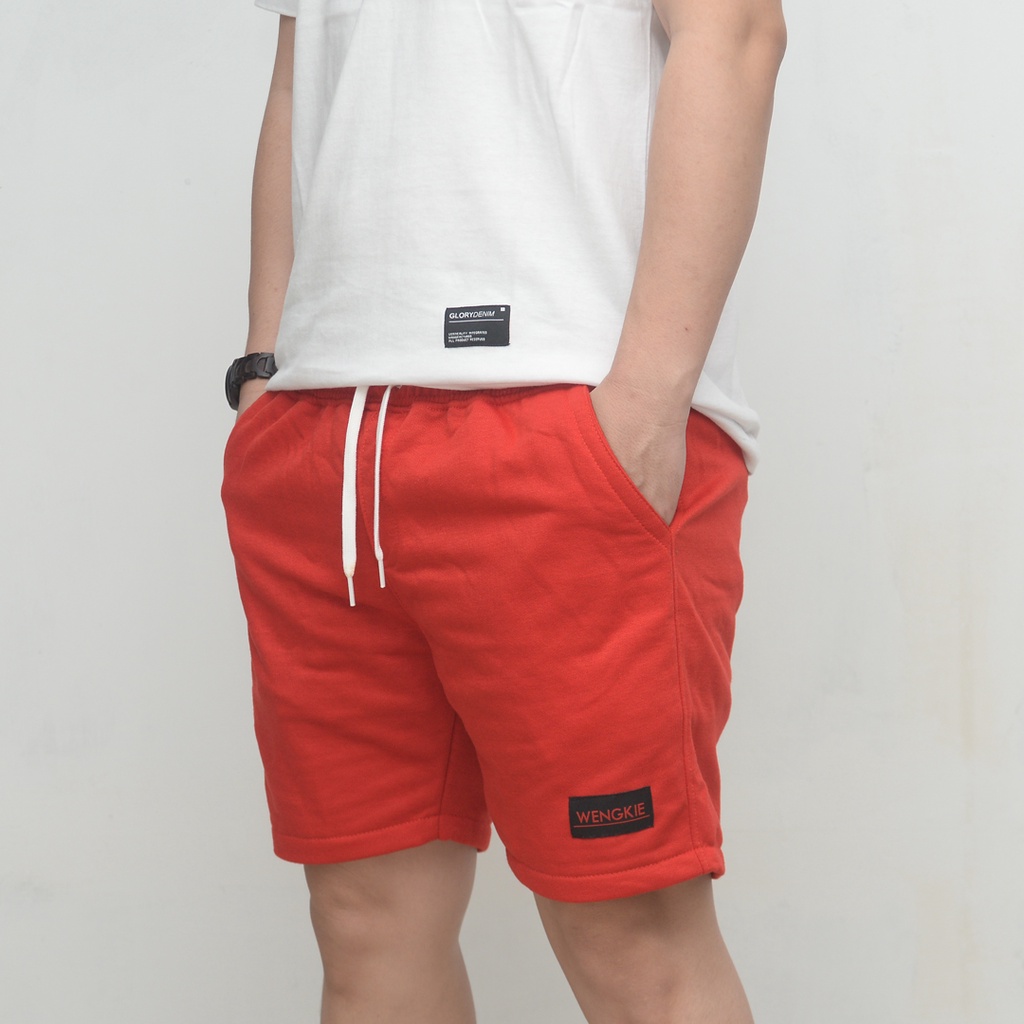 Wengkie.id / Boardshort / celana pendek pria / celana pendek wanita / celana casual / celana pendek murah / Warna Merah