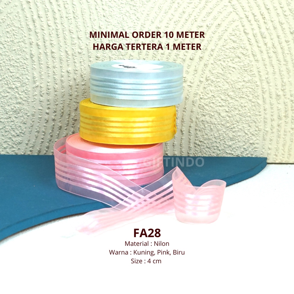 

Pita Kado Gift Bouquet Premium Import Lebar 4cm Pita Semi Transparent | FA28