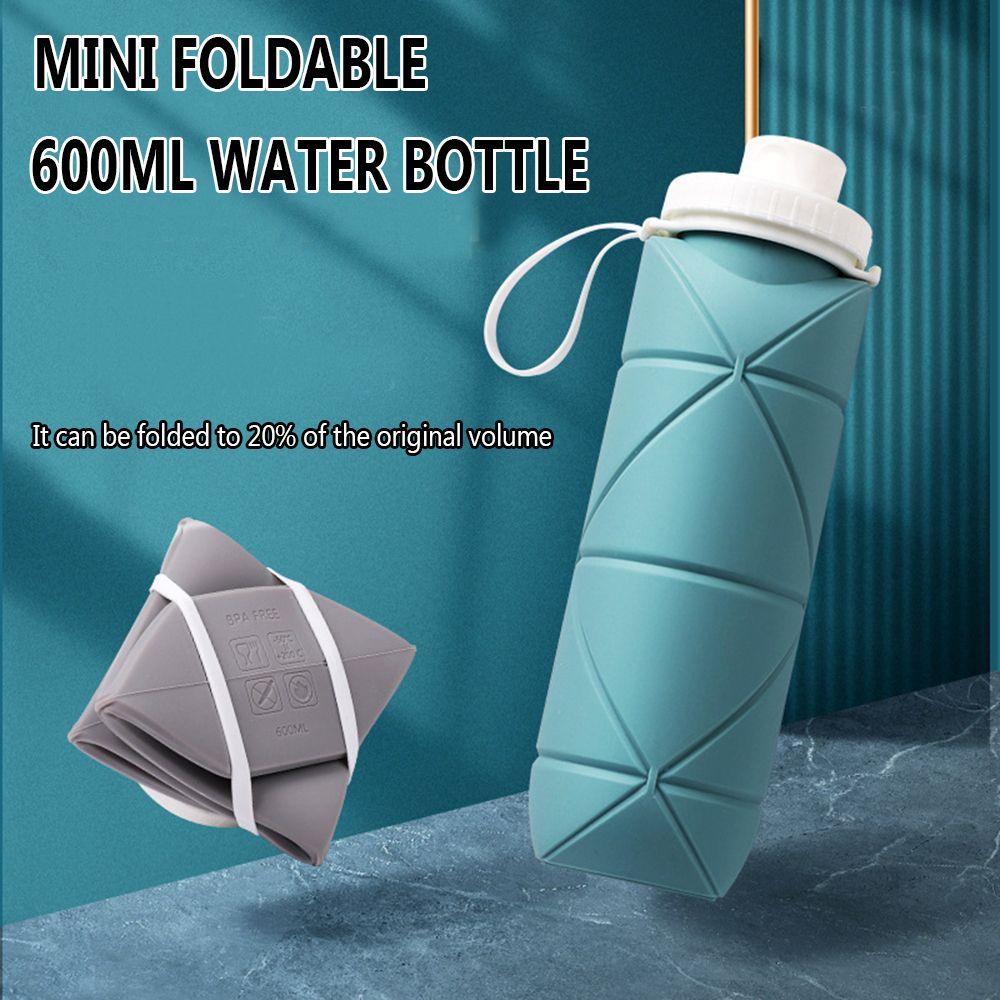 Solighter 600ml Botol Air Minum Siswa Dewasa Olahraga Outdoor Fitness Lipat