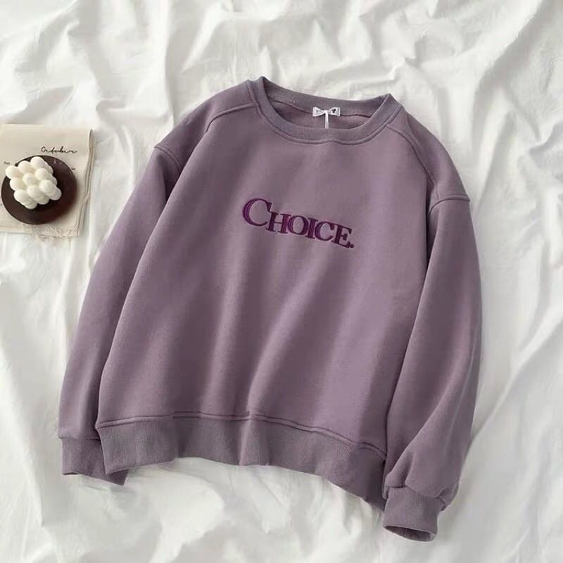 SWEATER WANITA CHOICE BORDIR//ATASAN WANITA TEBAL BAHAN FLEECE TEBAL KEREN PREMIUM TERBARU,