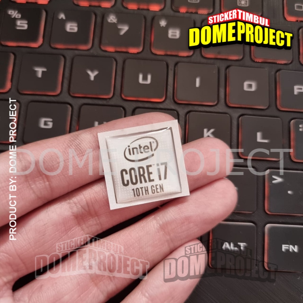 STIKER INTEL i7 GEN 10TH EMBLEM STIKER RESIN LENTUR WATERPROOF SATUAN
