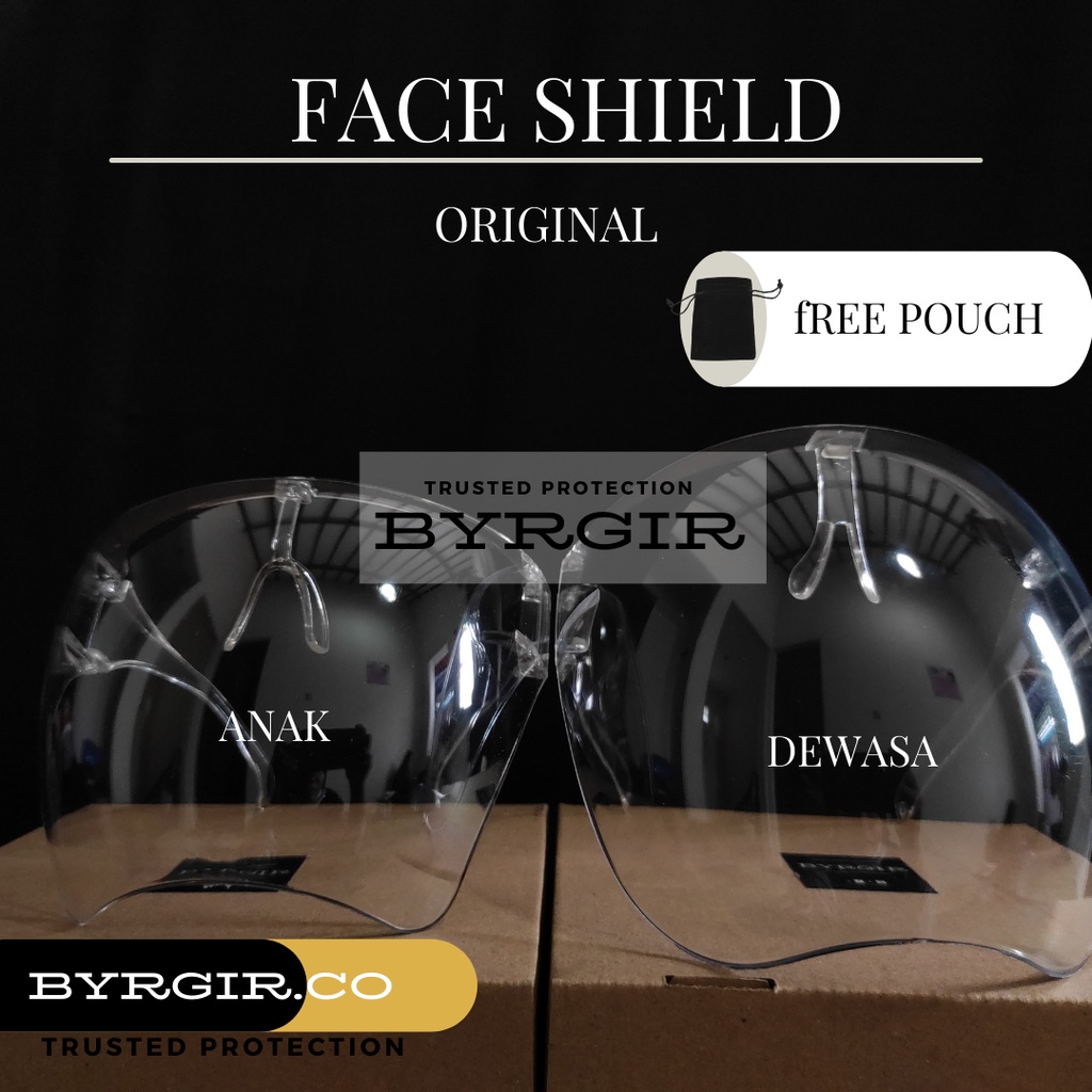 BYRGIR Faceshield Kacamata APD Full Faceglass Face Shield Akrilik Size Anak Dewasa Artis Nagita Slavina Rafi Ahmad