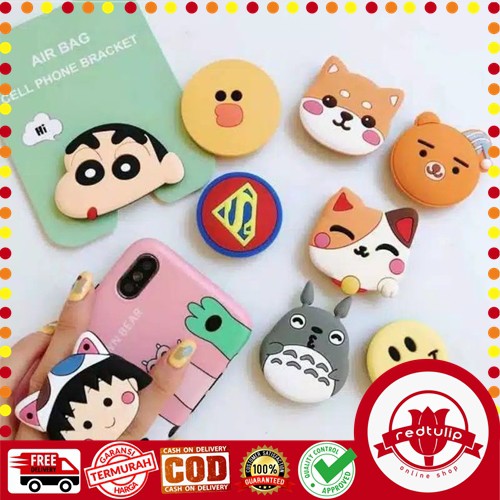 Pop Socket 3D / Griptok / Phone Holder Karakter Lucu PVC