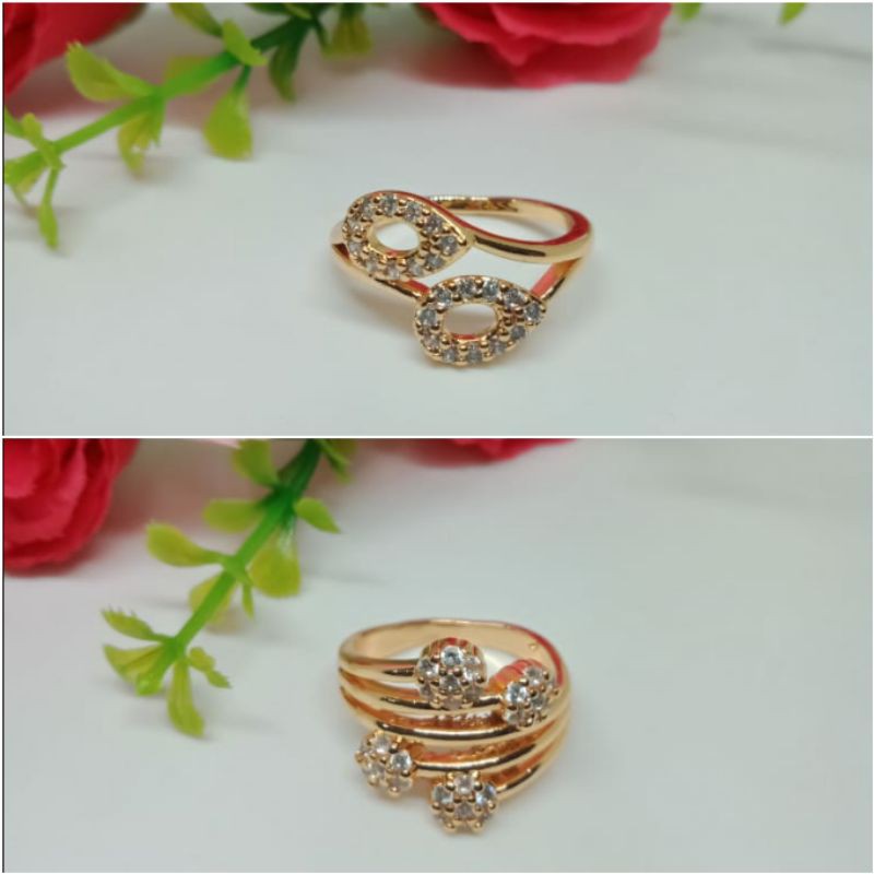 Fourfashion Cincin Dewasa Xuping Permata Double HH044