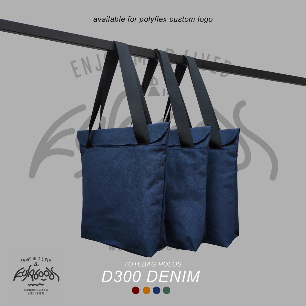 TOTEBAG polos bahan D300 denim super tebal
