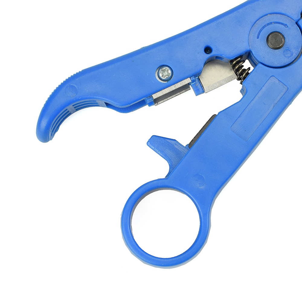 Newacalox Stripping Tool Pengupas Kabel Coaxial LAN Cable Wire Stripper Cutter for UTP/STP RG59 RG6 RG7 RG11 - HT352 - Yellow