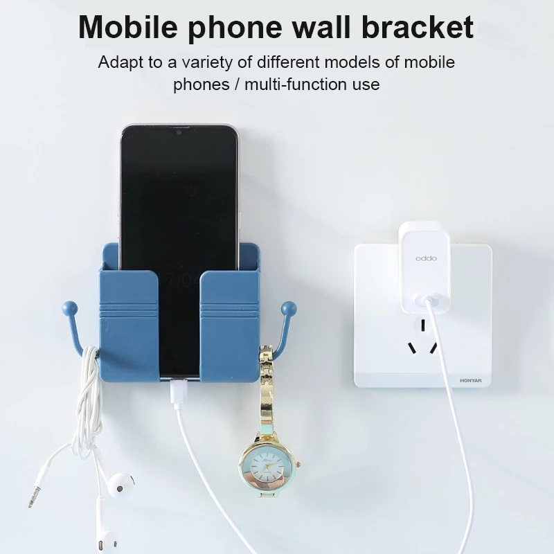 [Wall Mounted Mobile Phone Charging Organizer][Multifunctional Remote Control Storage Box ][Phone Plug Socket Wall Holder /Wall Mounted Nail-Free Space Saving Storage Rack]