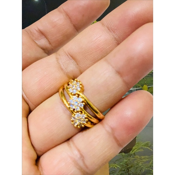 Cincin wanita //cincin permata //perhiasan fasion wanita//cincin//perhiasan lapis emas