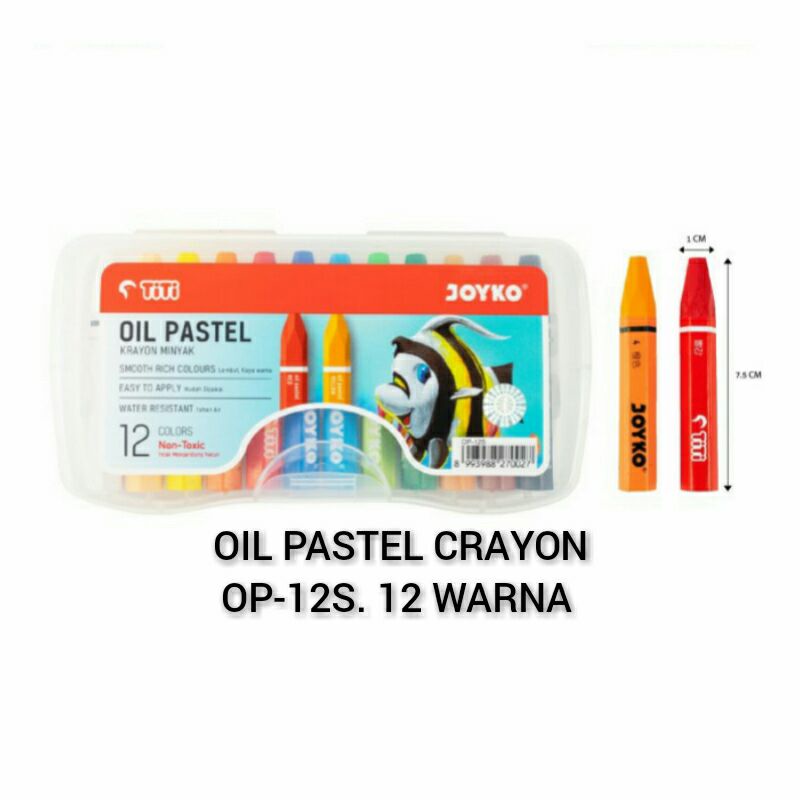 

Crayon Krayon Oil Pastel Minyak 12 Warna Joyko Titi