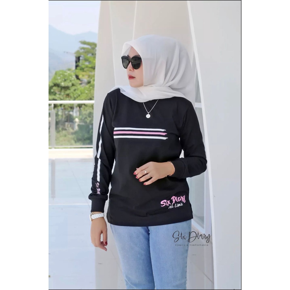 Baju Wanita Fashion wanita Kaos Wanita Atasan Wanita Kaos Lengan Panjang Wanita Six Diary/TERSEDIA 7 Motif GAMBAR YANG BERBEDA// Style Zolaqu//BAJU WANITA LENGAN PANJANG / SWEATER WANITA KEKINIAN / KAOS WANITA TRENDY / ATASAN WANITA TERBARU 2022