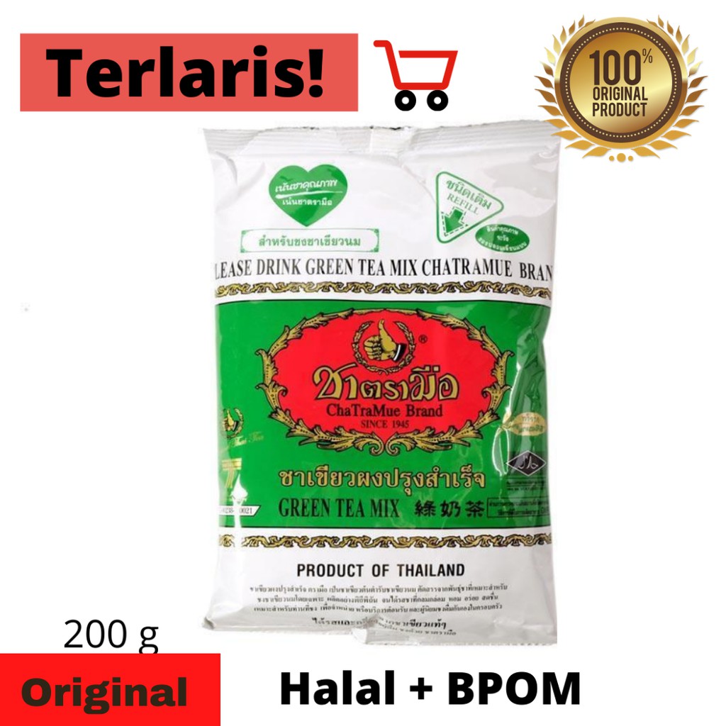 

Thai Green Tea Mix Number One Chatramue Brand 200 gram HALAL + BPOM