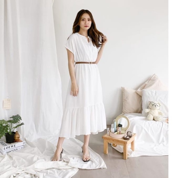 FREE BELT LYDIA DRESS/DRESS WANITA/DRESS CASUAL/KOREAN DRESS