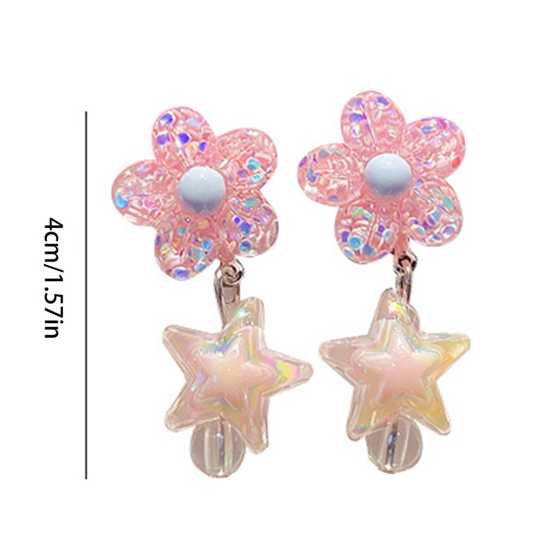 Anting Klip Tanpa Lubang Motif Kartun Bahan Resin Untuk Anak Perempuan