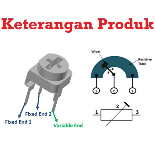 [HAEBOT] Trimpot Trimmer 500k Ohm VR 504 Variabel Resistor Potensio 3 Pin Adjustable Hambatan Pasif Komponen Elektronika Arduinoo Module Komparator