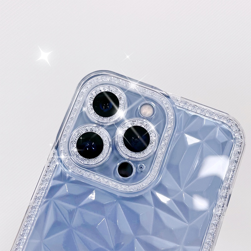 Premium luxury case diamond iphone 11 pro max 12 13 pro max X/Xs max XR aesthetic transparent clear TPU shockproof soft case