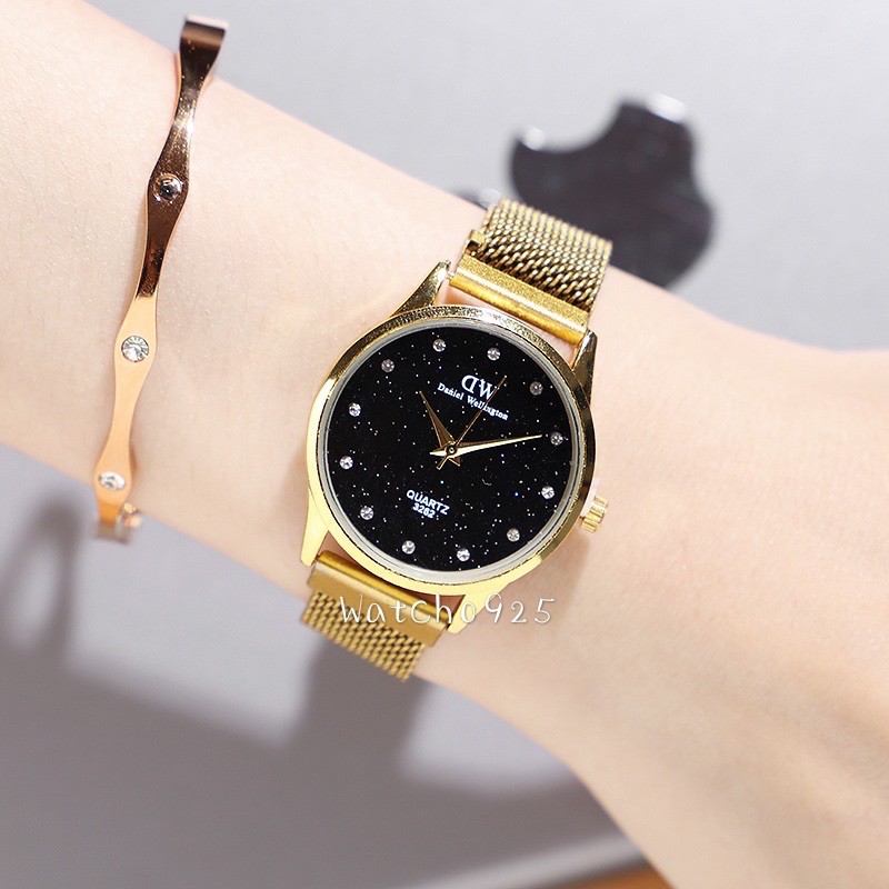 [✅COD] JAM TANGAN FASHION JAM MAGNET WANITA RANTAI JAM TANGAN MURAH CEWEK ANALOG IMPORT W142