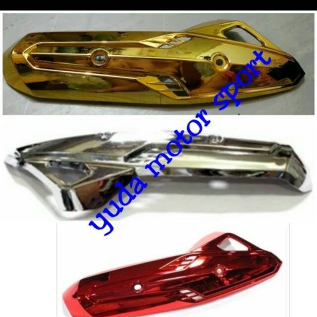 Tutup knalpot vario 125 150 merah gold crume