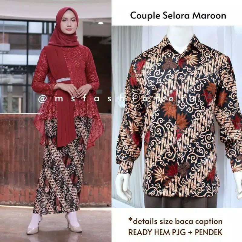 REALPICT COUPLE BLOUSE AMALIA-KEBAYA AURORA SELENDANG-KEBAYA COUPLE-COUPLE AURORA SELENDANG