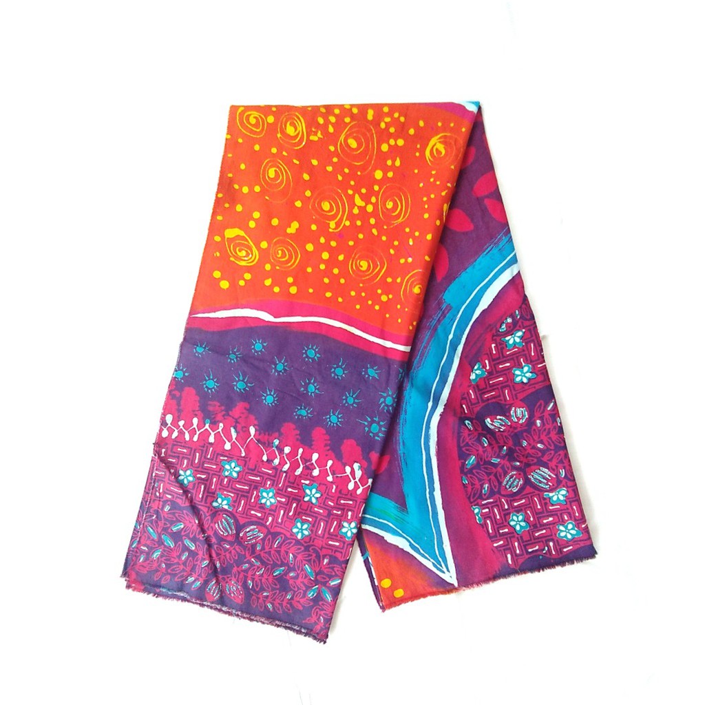 Kain Batik Cap Motif Abstrak Khas Bojonegoro Warna Dasar Ungu Kode 129