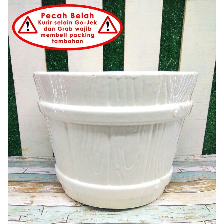 Vas/Pot Bunga Keramik Ember Gentong