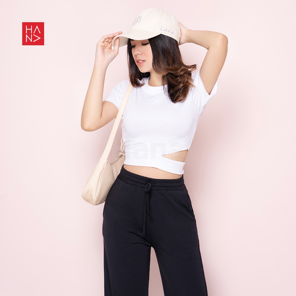 HanaFashion JKT - Yuna Crop Top Korean Style / Kaos Crop Wanita - TS343