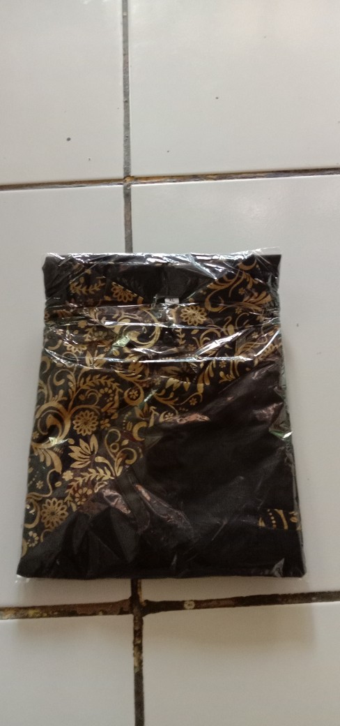 Murah Batik Kemeja Hem Pria Motif Prada Kombinasi Merah Baju Kantor Seragam Alkhalis