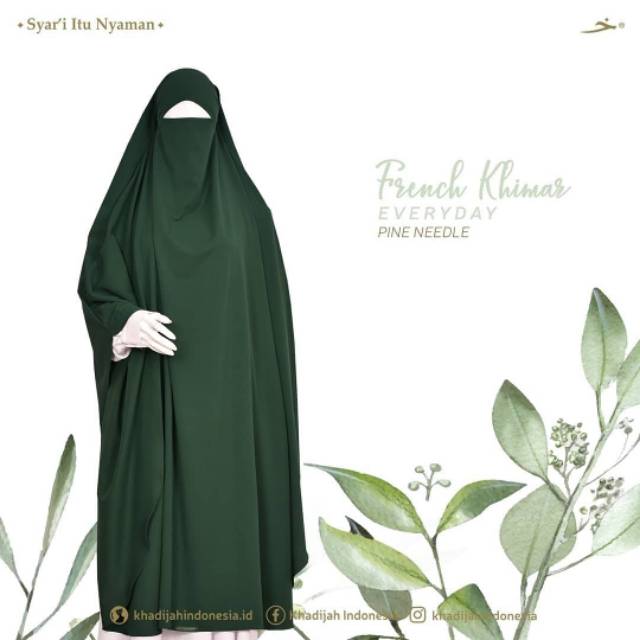 Hijab French Khimar Instant Syari Polos Jumbo by Khadijah