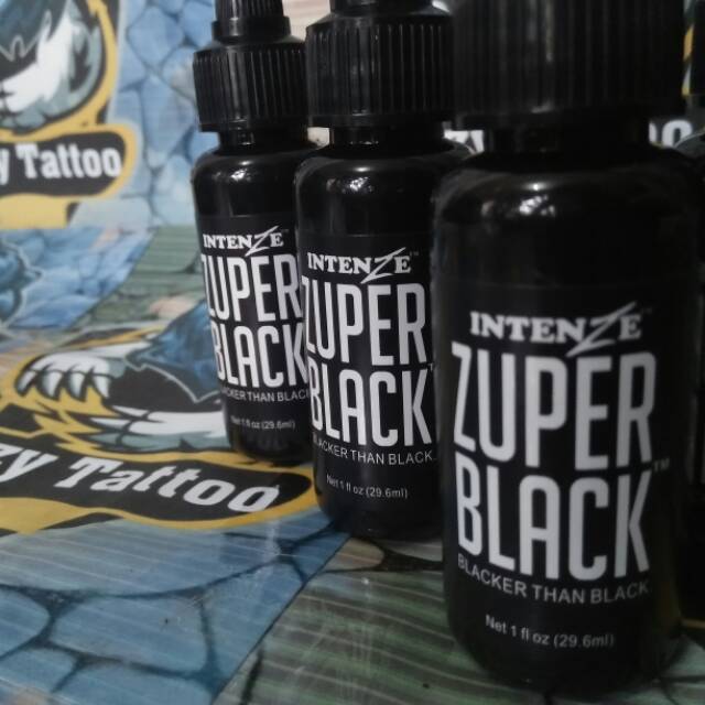 tinta tattoo INTENZE Ink Zuper Black 1oz 30ml pigment tatto pewarna tubuh alami tato